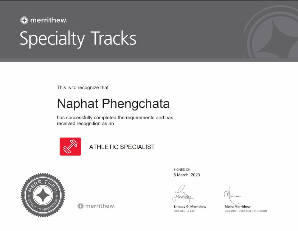 STOTT PILATES® Athletic Specialist – Naphat Phengchata 2024